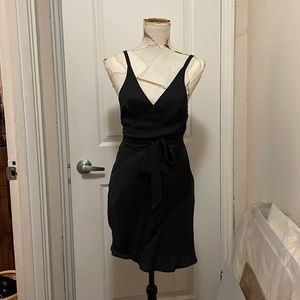 FREE PEOPLE~SIZE S, black silk slip dress, wrap-tie waist, never worn, intimates